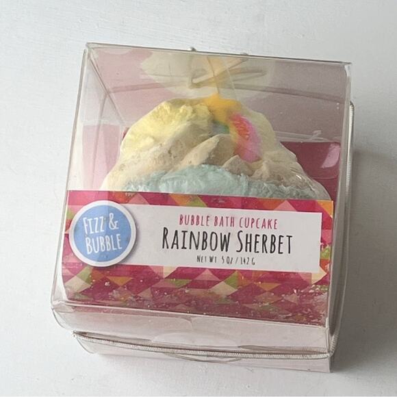 Bath Fizzy Rainbow Bubble Sherbet Cupcake Bath Time Accessories New in Box - Picture 1 of 8